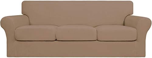 Easy-Going 4 Pieces Stretch Sofa Cover for 3 Cushion Couch Washable by Easy-Going