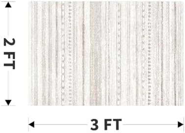 Small Area Rug-2x3 Entryway Rug Non Slip Washable Low Pile Indoor Door Mat Neutral Distressed Boho Moroccan Entrance Rugs Carpet for Bedroom Kitchen Powder Room Front Porch Bathroom, Brown - Image 2