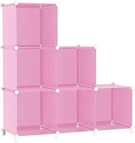 AWTATOS Cube Storage Organizer, Closet Organizers, 6 Cube Shelf, Pink by AWTATOS