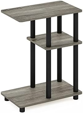 Furinno Turn-N-Tube Toolless C-Shape Side Table, 3-Tier, French Oak - Image 5