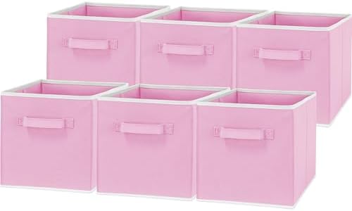Simple Houseware 11-Inch Foldable Cube Storage Bins, Pink, 6-Pack by SimpleHouseware