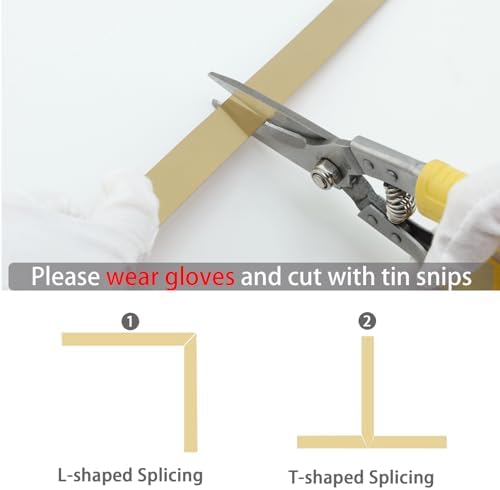 Coengwui Peel and Stick Metal Molding Trim, Self-Adhesive Stainless Steel for Wall, Fireplace, Mirror Edging and Craft Decoration (Brushed Gold, 20ft x 1in) - Image 3