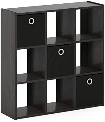 Furinno Simplistic 9 Cube Storage Organizer, Bookcase Shelf, Espresso - Image 5