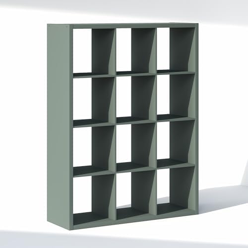 Furinno Cubic Extra Thick 12-Cube Closet Organizers and Storage, Sage Green - Image 7
