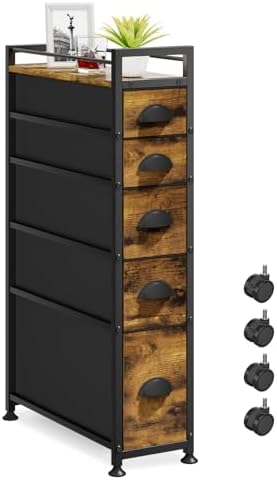 LASZOLA Narrow Cabinet Slim Storage Cart for Bathroom Small Space, 5 Tier by LASZOLA