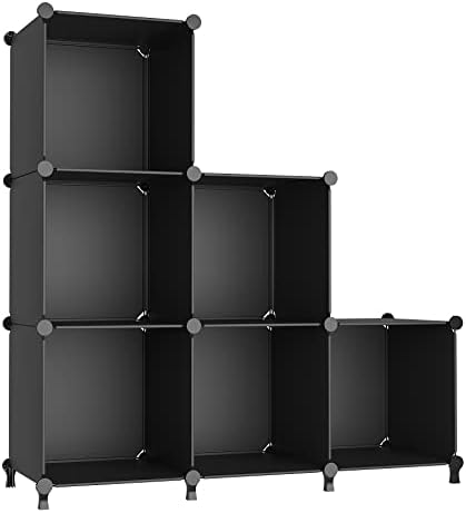 AWTATOS Closet Organizers and Storage, 6 Cube Storage Organizer, Black by AWTATOS