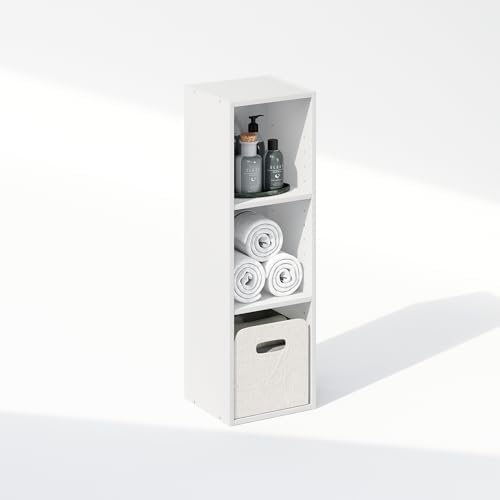 Furinno Reed 3-Tier Closet Organizers and Storage, Closet Organizer, Open Shelf Closet Storage, for Wardrobe, Bedroom, Living Room, 10-Inch Width, White - Image 5