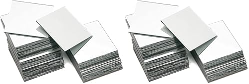 Bright Creations Mirror Art Tiles - 3 in, Silver, 100 Pack - Adhesive Mirror Mosaic Tiles for DIY Crafts & Stick-On Wall Decor by BrightCreations