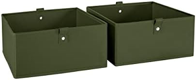RiverRidge Folding Storage Bins - 2-pack of 5in Tall Olive Cubes by RiverRidgeHome