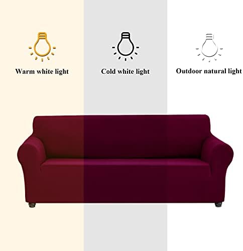 Joccun Stretch Chair Couch Cover,1-Piece Sofa Slipcover Spandex Jacquard Fabric Sofa Covers with Elastic Bottom,Washable Furniture Protector for Dogs,Cats,Kids(Armchair,Burgundy) - Image 3