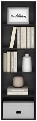 Furinno LUDER Book Shelf, 5-Tier Bookshelf, Bookcase with Open Shelves, 9.4 x 15.8 x 52, Easy Assembly, for Living Room, Bedroom, Home Office, Blackwood - Image 5