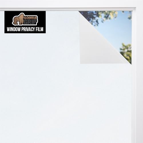 Gorilla Guard Window Privacy Film, Two Way Sun Blocking, 11.8x78.7 White by GorillaGrip