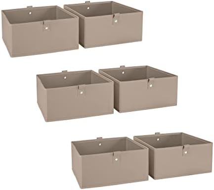 RiverRidge Folding Storage Bins - 6-Pack of 5in Tall Taupe Cubes by RiverRidgeHome