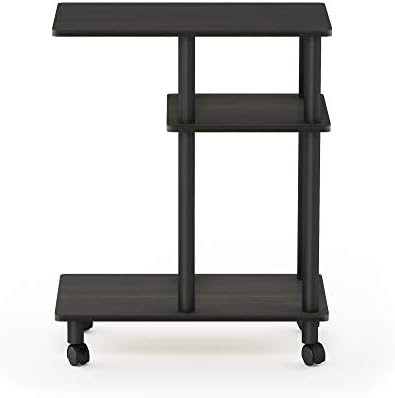 Furinno Turn-N-Tube C Shaped Side Table With Casters, Espresso/Black - Image 6