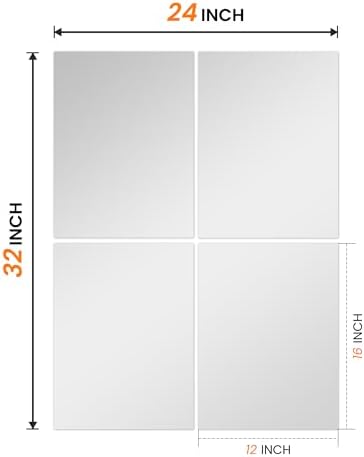 TRAHOME Wall Mirror Tiles, 16"x12"x4PCS Full Length Home Gym Mirror - Image 7