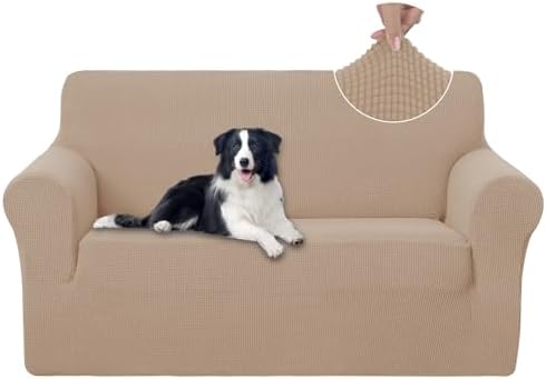 U-NICE HOME Loveseat Cover Stretch Couch Cover Sofa Slipcover, Camel by U-NICEHOME