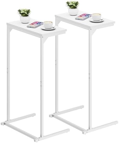 TUTOTAK C Shaped End Table, Set of 2, Small Side Table, 28.7" H Couch Table by ChoosetutotakFurnitureBuildYourCozyHome