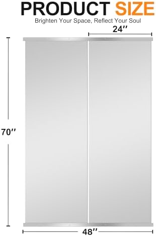 Delma Home Gym Mirror, 70''x24''x2PCS, Silver - Image 5