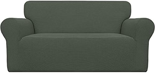 Easy-Going Stretch Oversized Loveseat Couch Covers Washable Olive Green by Easy-Going