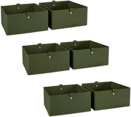 RiverRidge Folding Storage Bins - 6-Pack of 5in Tall Olive Cubes by RiverRidgeHome