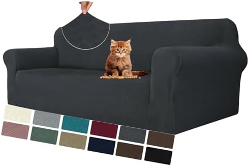 MAXIJIN Stretch Oversized Couch Covers for 3 Cushion Couch (91"-110"), 1-Piece Large Sofa Cover Slipcover Furniture Protector for Kids,Dogs (Extra Large, Diamond Pattern Gray) by MAXIJIN