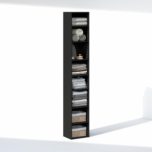 Furinno PASIR 8-Tier Closet Organizers and Storage, Open Shelf, Storage Organizer, 12-Inch Width, for Closet, Bedroom, Blackwood - Image 4