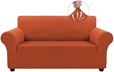 Asnomy Stretch Couch Covers Washable,loveseat Cover Slipcovers,Pumpkin by Asnomy