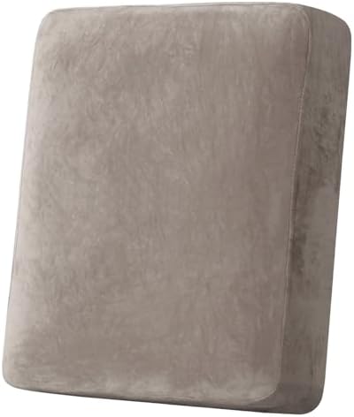 H.VERSAILTEX Velvet Stretch Couch Cushion Cover Plush Cushion Slipcover for Chair Cushion Furniture Protector Seat Cushion Sofa Cover (1 Piece Armchair Cushion Covers, Taupe) by HVERSAILTEX
