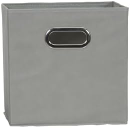 Household Essentials 84-1 Foldable Fabric Storage Bins Set of 6 Cubby Cubes with Handles Gray (Pack of 6) - Image 4