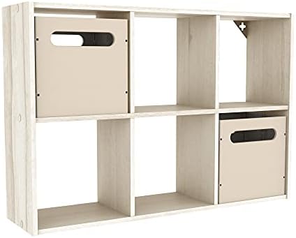 ClosetMaid 5430 Mini 6-Cube Desktop or Wall Mount Organizer, Bleached Walnut - Image 2