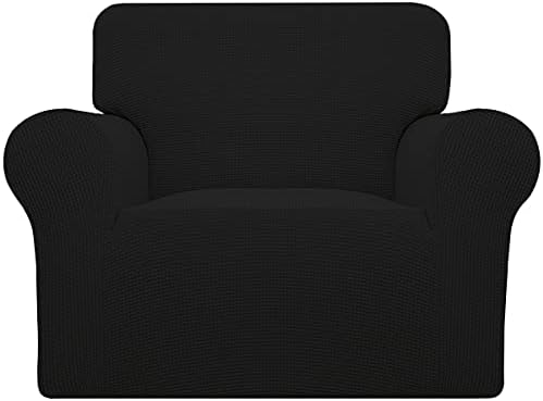 Easy-Going Stretch Oversized Chair Slipcover with Arm Washable Black by Easy-Going