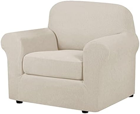 H.VERSAILTEX 2-Pieces Armchair Cover Chair Slipcovers with Arms Furniture Protector Cover Fit Armchair Width Up to 47 Inch, Jacquard Spandex Couch Covers Armchair Slipcover - Island Fossi, Chair by HVERSAILTEX