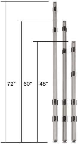 GOF 4ft / 48" H T-Post, Office Partition Connectors: L-Post, T-Post, X-Post, Wall Mount Intended to use Full Fabric or Partial Glass Series, Connector only - Image 6