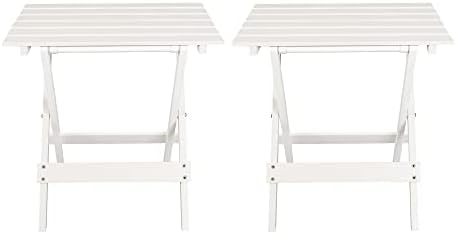 Casual Home Small Folding Side Table (2-Piece Set), 100% Solid Wood, Portable Patio Outdoor Small Table, Plant Stand, No Assembly by CasualHome