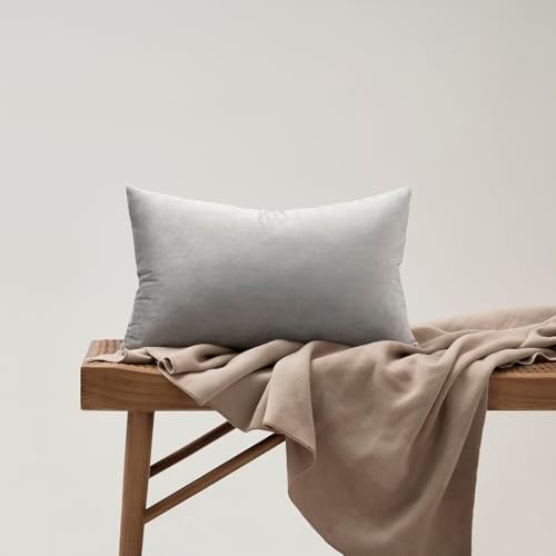 GIGIZAZA Silver Grey Velvet Throw Pillow Covers 12x20 Pack of 2 - Image 7