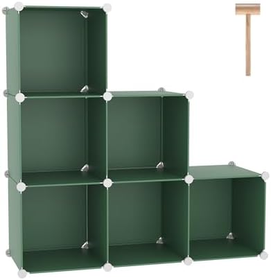 C&AHOME 6-Cube Storage Organizer Cube Shelf Closet Storage Bookcase, Green by CAHOME