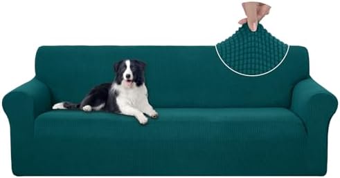 U-NICE HOME 4 Seater Stretch Couch Cover for 3 Cushion Sofa, Blue by U-NICEHOME