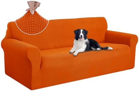 U-NICE HOME Oversized Stretch Couch Cover Slipcover, Orange by U-NICEHOME