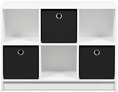 Furinno Basic 6-Cube Book Shelf with Open Shelf, 3 x 2, White - Image 6