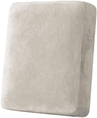 H.VERSAILTEX Velvet Stretch Couch Cushion Cover Plush Cushion Slipcover for Chair Cushion Furniture Protector Seat Cushion Sofa Cover (1 Piece Armchair Cushion Covers, Oatmeal) by HVERSAILTEX