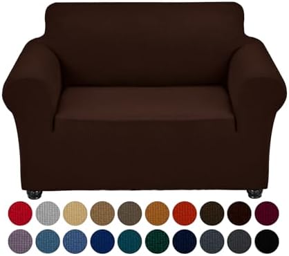 Joccun Stretch Chair Couch Cover,1-Piece Sofa Slipcover Spandex Fabric Sofa Covers with Elastic Bottom,Washable Furniture Protector for Dogs,Cats,Kids(Armchair,Chocolate) by Joccun