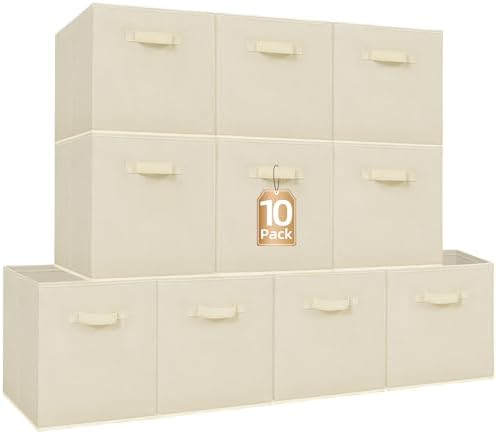 STORAGE MANIAC Storage Cubes, 13 Inch 10 Pack Collapsible Fabric Shelf Bins by STORAGEMANIAC