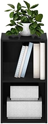 Furinno PASIR Book Shelf, 2-Tier Modern Bookshelf, Open Shelves Bookcase 9 x 12 x 21, Easy Assembly, for Living Room, Bedroom, Home Office, Blackwood - Image 5