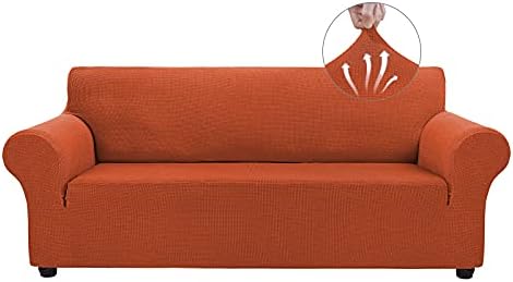 Asnomy Stretch Couch Covers for Sofa Washable, 3 Cushion Couch,Punpkin by Asnomy