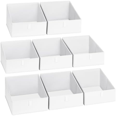 DIMJ Closet Storage Bins 8 Pack - Fabric Trapezoid Closet Organizer Bin, Foldable Storage Baskets for Shelves, Shelf Organizer, Clothing Storage Box for Toys, Books, Towel, Clothes by DiMJ