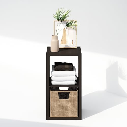 Furinno Cubic Extra Thick 2-Cube Closet Organizers and Storage, Dark Oak - Image 6
