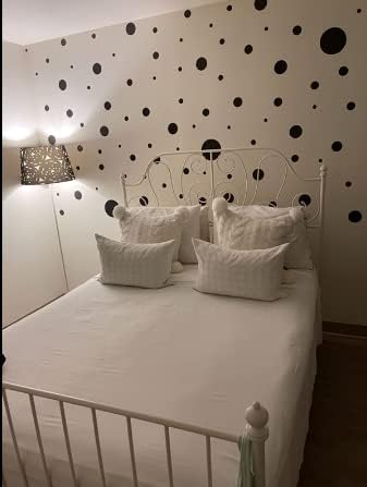 Black Polka Dot Wall Decals, Girls Room Wall Decor Stickers, Wall Dots, Vinyl Circle Peel & Stick DIY Bedroom, Playroom, Kids Room, Baby Nursery Toddler to Teen Bedroom Decoration (Black) - Image 6