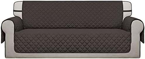 Easy-Going Reversible Oversized Couch Cover for 3 Cushion Couch Sofa Cover for Dogs Water Resistant Furniture Protector Cover with Foam Sticks for Pet (Oversized Sofa, Chocolate/Chocolate) by Easy-Going