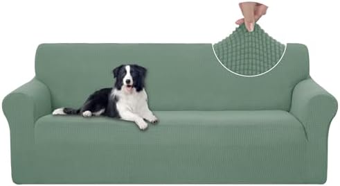 U-NICE HOME Stretch Couch Cover Slipcover for 3 Cushion Sofa, Cyan by U-NICEHOME