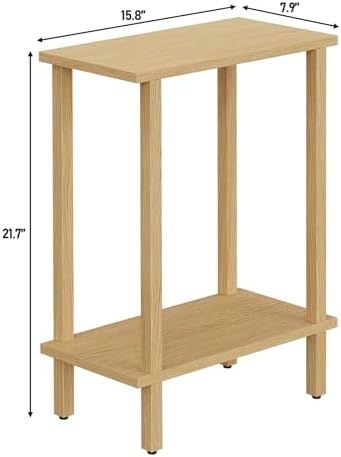 TUTOTAK Narrow Side Table, 2-Tier Small End Table for Couch - Image 2